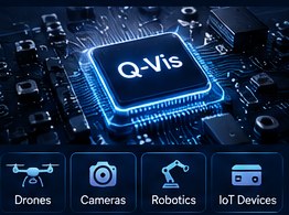 Q-Vis: a processor chip on a circuit board surrounded by edge device icons